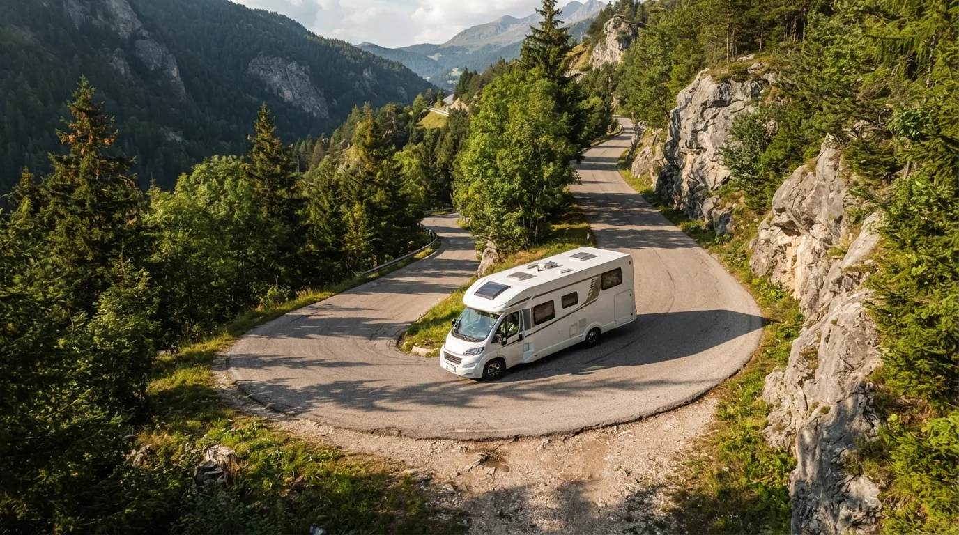 Camper in montagna: guida in salita e discesa in sicurezza