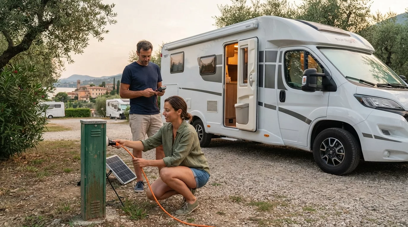 Risparmiare sull'elettricità in area sosta: trucchi per l'estate con il camper