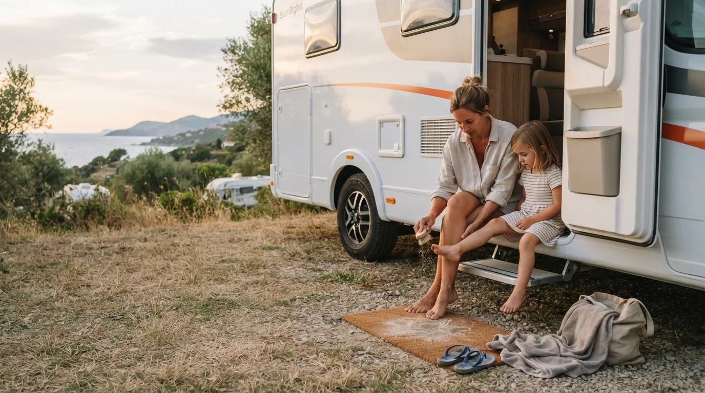 Sabbia in camper: come evitare che invada ogni angolo