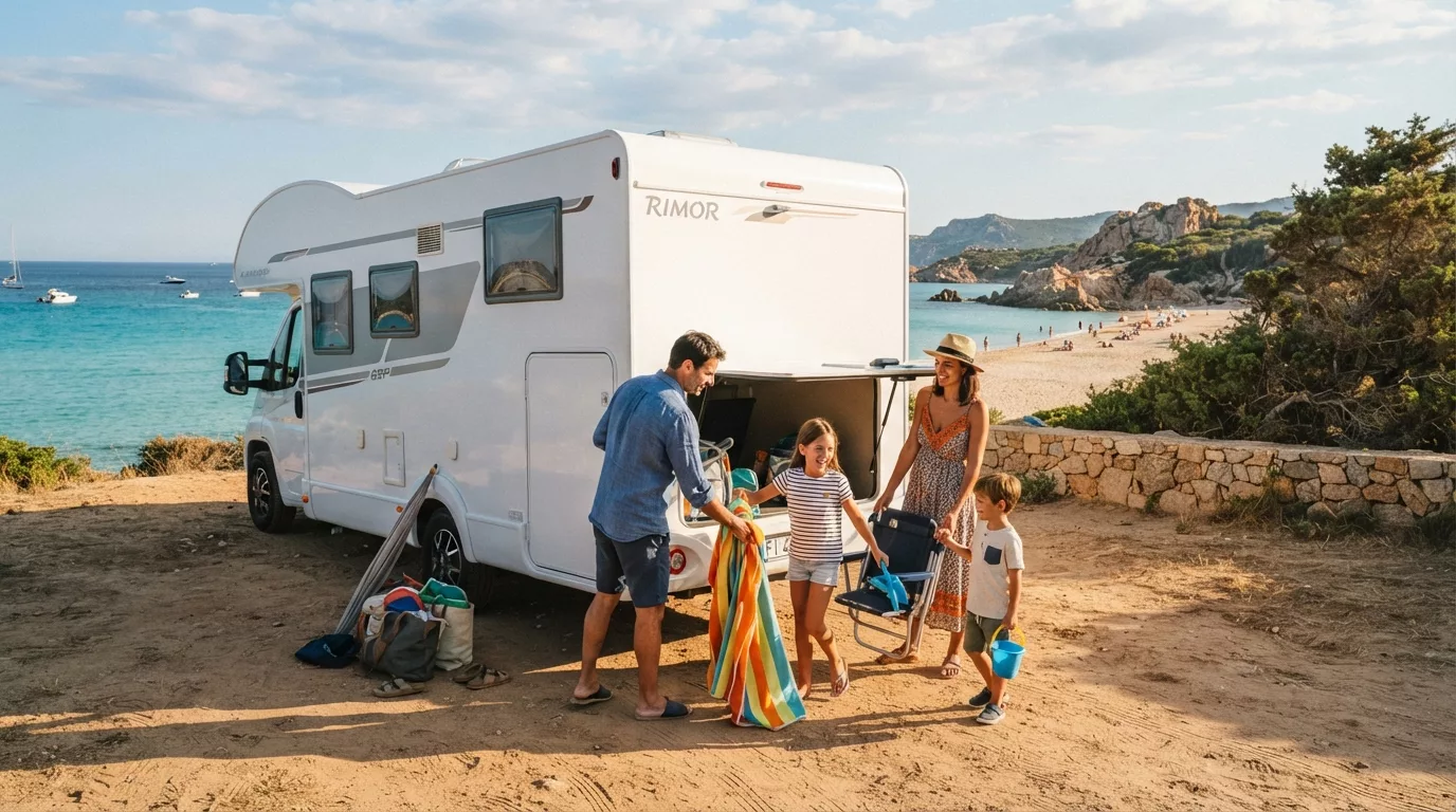 Sardegna in camper: traghetto, soste e spiagge per famiglie